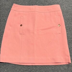 LOFT Coral Mini Skirt with Button Accents